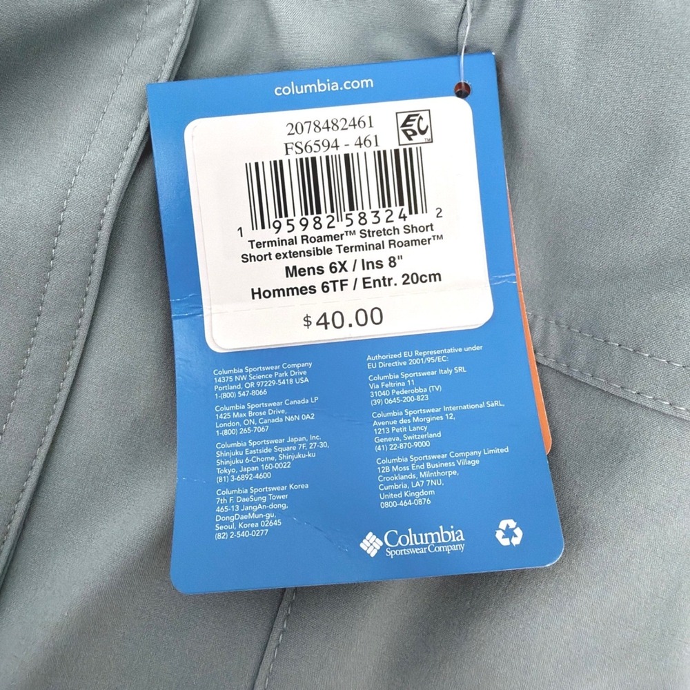 Columbia PFG Shorts Mens 6X Crushed Blue Omni-Shade Performance Fishing Gear NEW - Picture 2 of 14